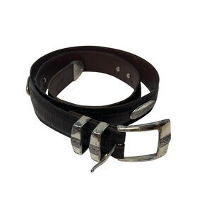 Footjoy Men's 38 (35 - 39") Brown Leather Golf Belt Silver Medallion 69413